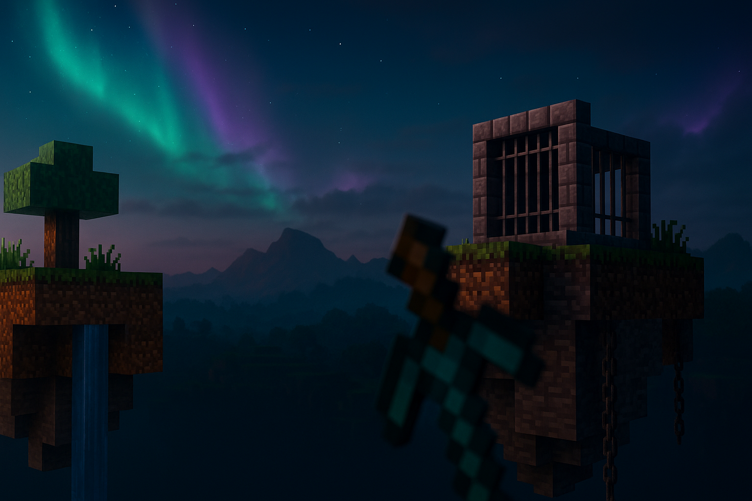 EntaCraft — bannière Minecraft (Skyblock & OP-Prison)